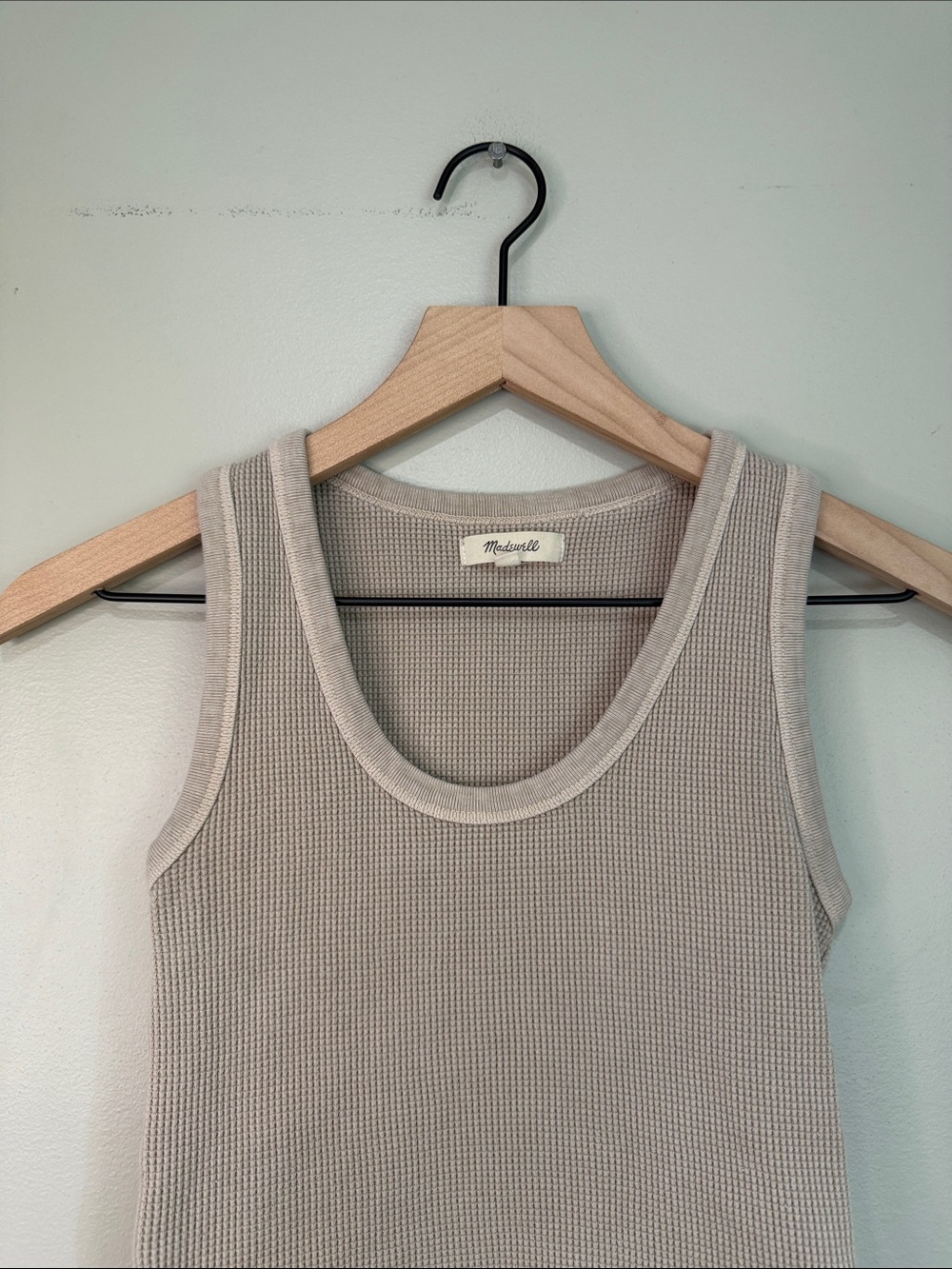 Madewell Neutral Waffle Knit Tank Top — Light Beige XXS - Picture 4 of 7